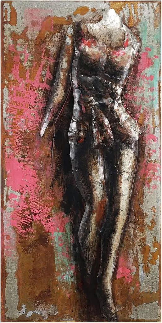 Empire Art Direct "Catwalk" Mixed Media Hand Painted Iron Wall Sculpture by Primo