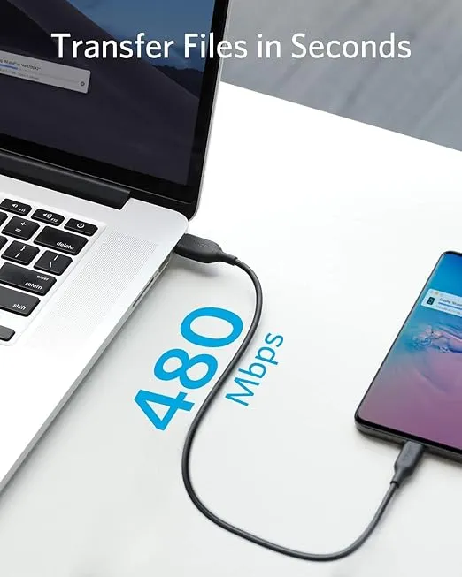 Anker USB C Cable 60W, Powerline III USB-C to USB-C Cable 2.0 (1ft), USB C Charger Cable for MacBook Pro 2020, iPad Pro 2020, Switch, Samsung Galaxy S20 Plus S9 S8 Plus, Pixel, and More