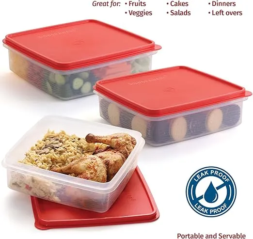 Plastic Storage Containers with Lids – 2-Pack 3L Cupcake Carrier – Leakproof Cookie Storage Containers Airtight – BPA-Free Plastic Containers with Lids for Food Storage, Meal Prep, Leftovers, Cupcakes
