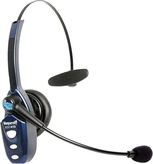 BlueParrott B250-XTS Mono Wireless Trucker Bluetooth Headset – Use On The Go, Ideal for High-Noise Environments, 91% Noise Cancellation - Includes USB-C Charging Cable, Black