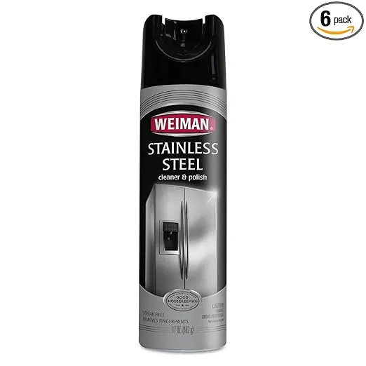 Weiman Stainless Steel Cleaner & Polish Aerosol 17 oz - 6 Pack