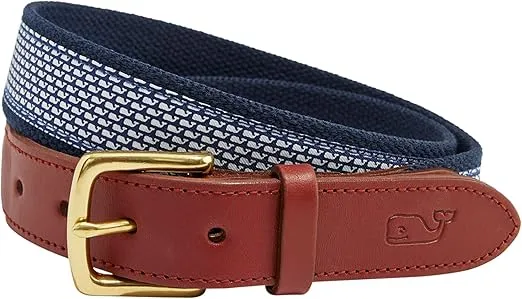 vineyard vines Men's Micro Whale Classic Canvas Club Belt