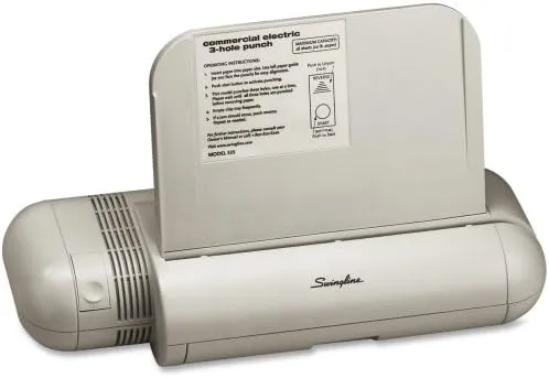 Swingline High-performance Electric Punch - 3 Punch Head(s) - 28 Sheet Capacity - 9/32" - Platinum