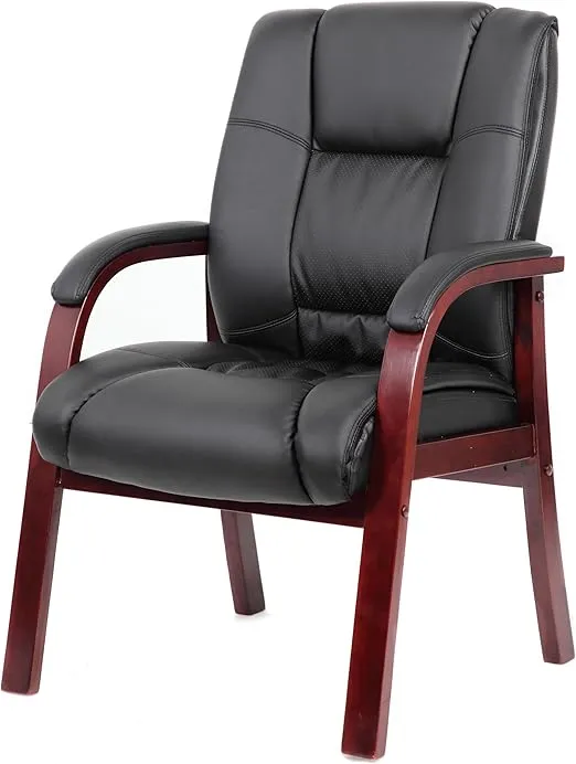 Boss Office Products Mid Back Wood Finished Guest Chair