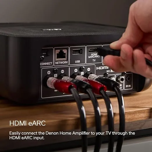 Denon Home Amplifier (100W x 2), Compact Stereo Amplifier with HEOS Built-in, High-Res Audio, Dolby Digital Plus Decoding, Wireless Music Streaming via Wi-Fi, AirPlay 2, and Bluetooth