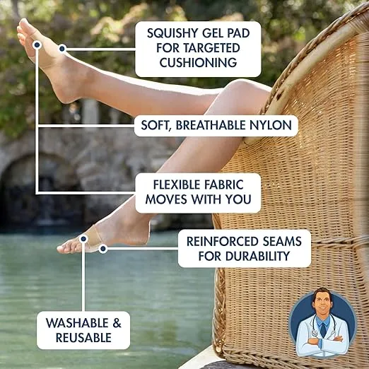 Dr. Frederick's Original Bunion Sleeves - 2ct. - Thin Bunion Relief Socks - Orthopedic Bunion Cushion for Women & Men - Gel Pad Bunion Guard, Big Toe Separator - Large W7-14 | M5-13