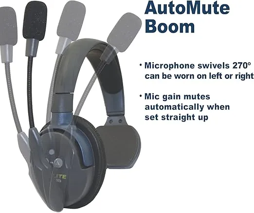 EARTEC UL2D Ultralite-HD 2-Person Full Duplex Wireless Intercom Headset Communication System, Dual Ear Headsets, Up to 1000ft Range, U.S. Company