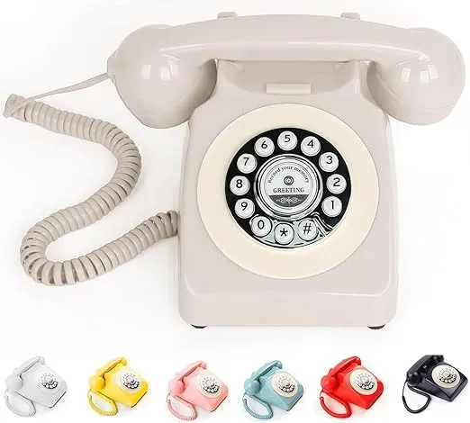 Audio Guest Book Wedding Phone, Record Customized Audio Message with Guest Book Retro Phone Audio GuestBook for Wedding Birthday Party Confession Audio Message Voicemail (Beige)