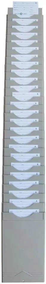 Pyramid Time Systems 400-X Expanding Time Card Rack, expands to up to 25 Time Cards, Made of Lightweight, Durable Plastic, Includes self-Adhesive Number Labels for assigning Card Slots, Grey