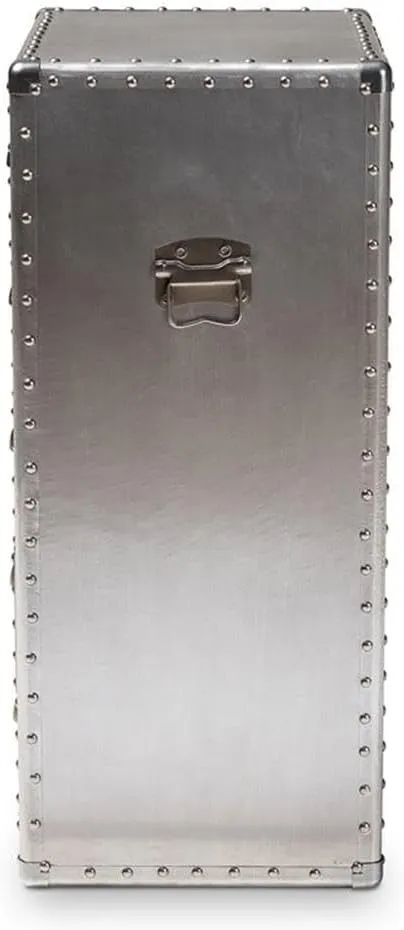 Baxton Studio Davet French Industrial Silver Metal 5-Drawer Accent Chest
