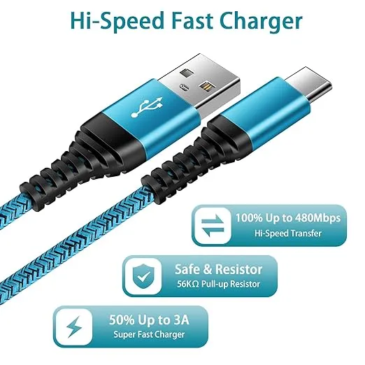 C Charger Cord Fast Charging USB Type C Cable Android Charger Cables 6FT 2Pack for Samsung Galaxy S24 S23 S22 S21 S20 Ultra S20+ Note 20 10 S10 S9 Plus A12 A11 A52 OnePlus Google Pixel 6 5 4 4a 3a XL