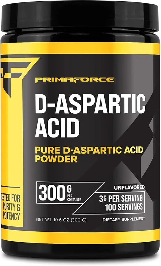 Primaforce D-Aspartic Acid 300 Grams (100 Servings), Unflavored, Vegetarian, Non-GMO