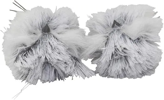 Kurt Adler C2225 5-Inch Furry Gray Owl Set of 2