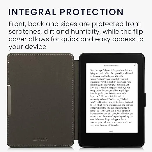 kwmobile Case Compatible with Amazon Kindle Paperwhite - Nylon Protective e-Reader Cover Folio Book Style Case - Lavender