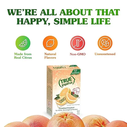 TRUE GRAPEFRUIT Water Enhancer/ Flavor Packets Made with Real Grapefruit, Bulk Pack | Zero Calorie Unsweetened |For Bottled Water & Recipes | 500 count (Pack of 1)