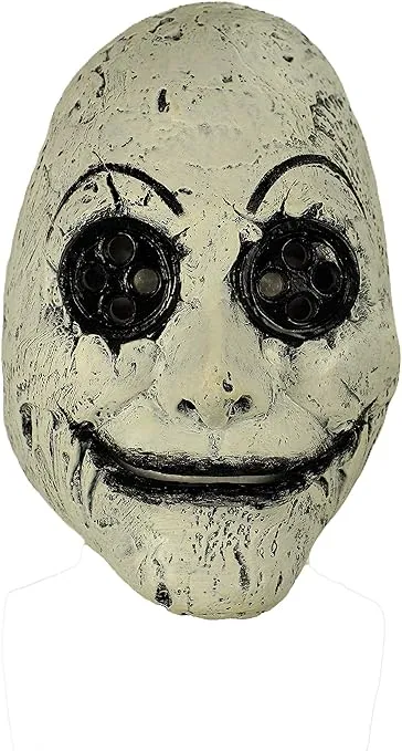 Ghoulish Productions Buttons Eyes Mask, Coraline Face Latex Mask. The Other Mother Of Coraline Mask. White Face With Black Buttons Eyes Mask. Urban Masks Line. Adult Mask One size latex mask