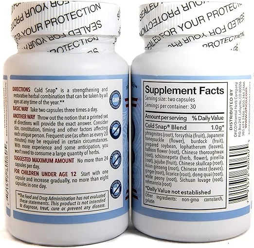 Cold Snap Herbal Supplement 60 Capsules, 2 Pack