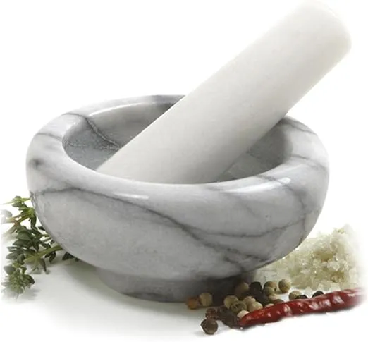 Norpro 693 White Marble Mortar and Pestle, 1 EA