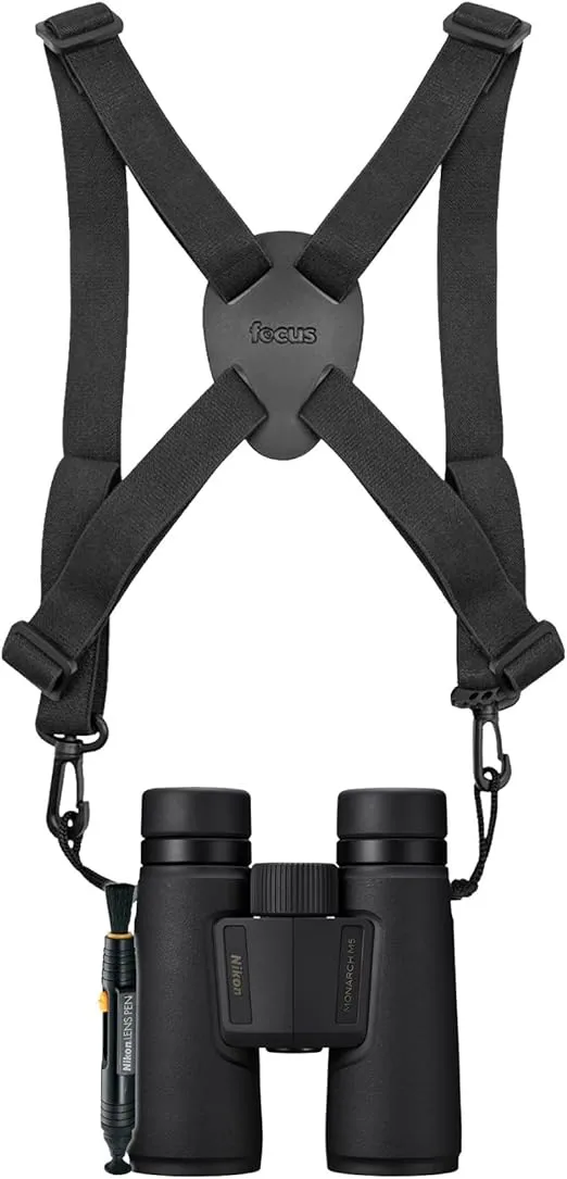 Nikon Monarch M5 8x42 Binocular Bundle with Nikon Lens Pen and Binocular Harness - Compact, Lightweight Binoculars for Adults Essentials for Hunting, Bird Watching, Hiking (3 Items)