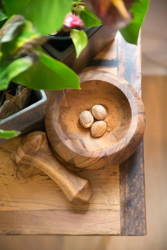 Ironwood Gourmet Olmec Mortar and Pestle, Acacia Wood