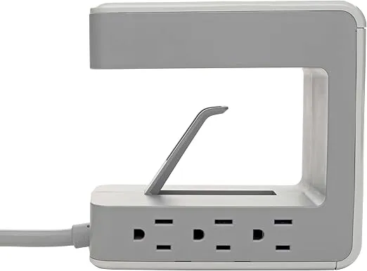 Tripp Lite Surge Protector Desk Clamp 6-Outlet 2 USB-A; 1 USB-C 8ft Cord