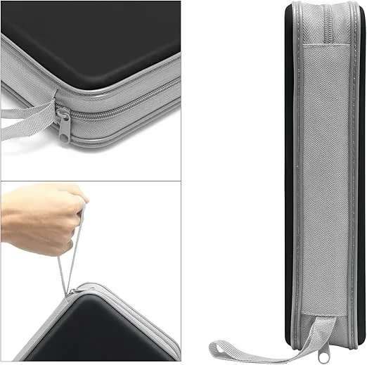 CD Case Holder, 80 Capacity, Black, Plastic, Portable Storage Rack