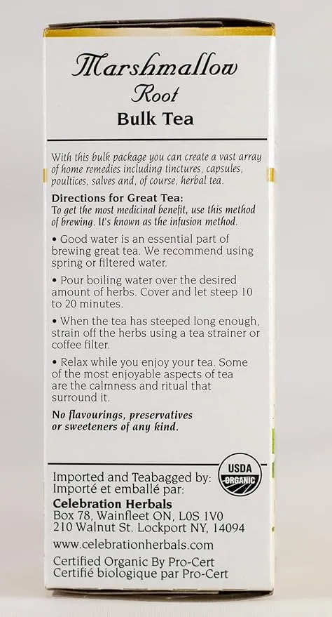 Celebration Herbals Organic Marshmallow Root Bulk Tea Caffeine Free -- 1.76 oz