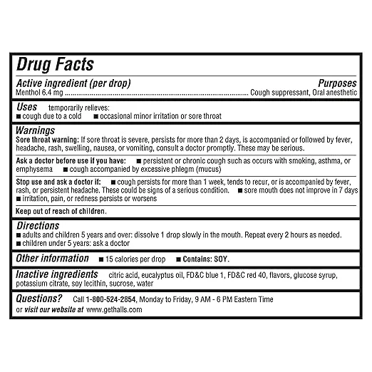 HALLS Relief Mentho-Lyptus Cough Drops, 20 Packs of 9 Drops (180 Total Drops)