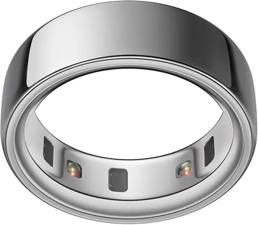 Oura Ring 4 - Silver - Size 8 - Smart Ring - Size First with Oura Ring 4 Sizing Kit - Sleep Tracking Wearable - Heart Rate - Fitness Tracker - Up to 8 Days of Battery Life