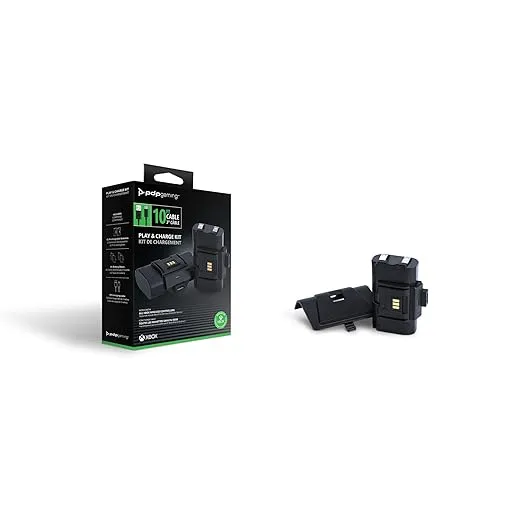 PDP METAVOLT Play & Charge Kit for Xbox Series X|S, Xbox One - Includes 2 Rechargable Batteries, 4 Battery Doors & 10-foot Cable