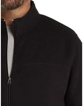 Harbor Bay by DXL Men's Big and Tall Full-Zip Polar Fleece Jacket Black 4XL