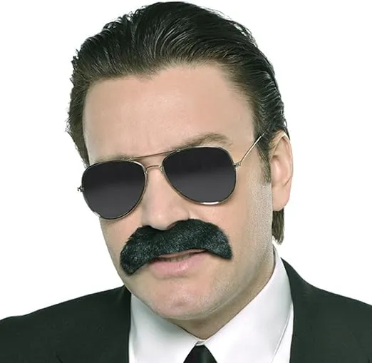 Good Fella Black Moustache - 1 Piece, Fits Most Teens and Adults - Perfect for Wacky Parties & Stage Performances
