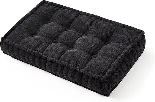 DormCo Rainha - Ultra Thick Tufted Floor Pillow - Black