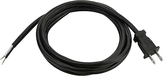 Prime PS005608 8-Feet 16/2 SJT Replacement Power Supply Cord, Black