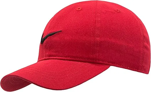 Nike Kids' Little Classic Twill Basball Hat, Black/Gym Red, 4/7