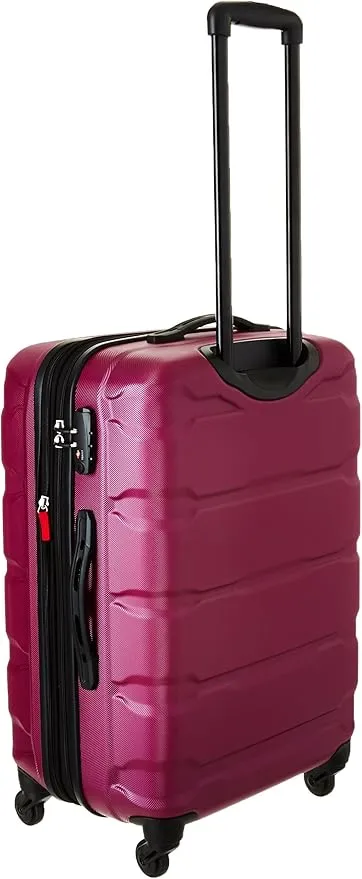 Samsonite Omni PC Hardside Expandable Luggage with Spinner Wheels, Checked-Medium 24-Inch, Radiant Pink