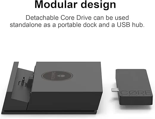 Skull & Co. Jumpgate: Portable Dock with Detachable USB Hub HDMI TV Adapter for Nintendo Switch, Switch OLED Model,Smartphone and MacBook- Black
