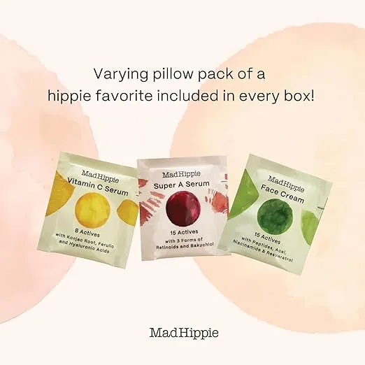 Mad Hippie Vitamin C Toning Mist – Skin-Brightening Toner for Face, Vitamin C Facial Mist Hydrating Spray, 4 Oz + Skin Care Pillow Pack