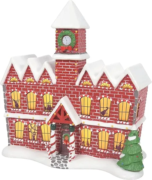 Department 56 Resin Disney The Nightmare Before Christmas Village Santa's Workshop Lit Building, 10.2 Inch, Multicolor