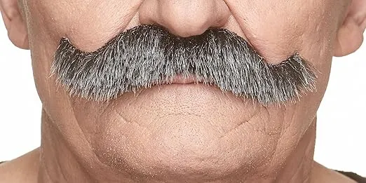 Mustaches Self Adhesive Fake Mustache, Novelty, Rocking Grandpa's False Facial Hair, Costume Accessory for Adults, Salt and Pepper Color
