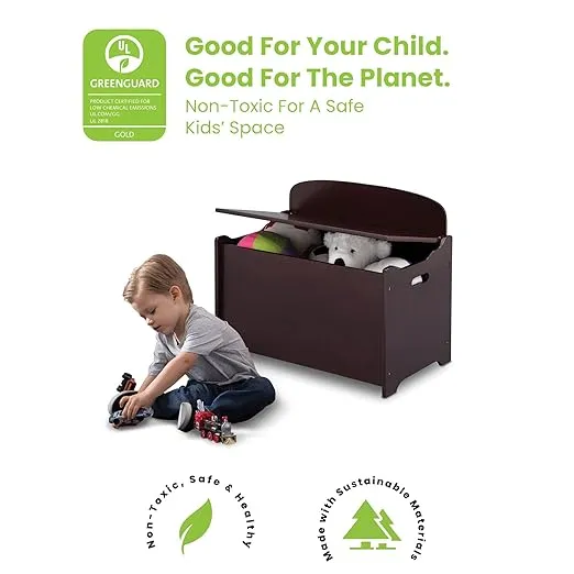Delta Children MySize Deluxe Toy Box, Dark Chocolate