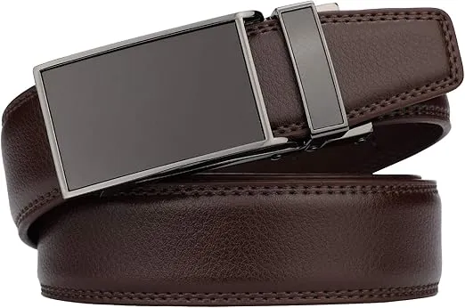 HIMI Men's Comfort Genuine Leather Ratchet Dress Belt with Automatic Click Buckle