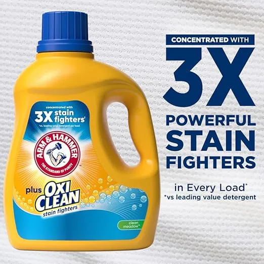 Arm & Hammer Plus OxiClean Clean Meadow, 77 Loads Liquid Laundry Detergent, 100.5 Fl oz
