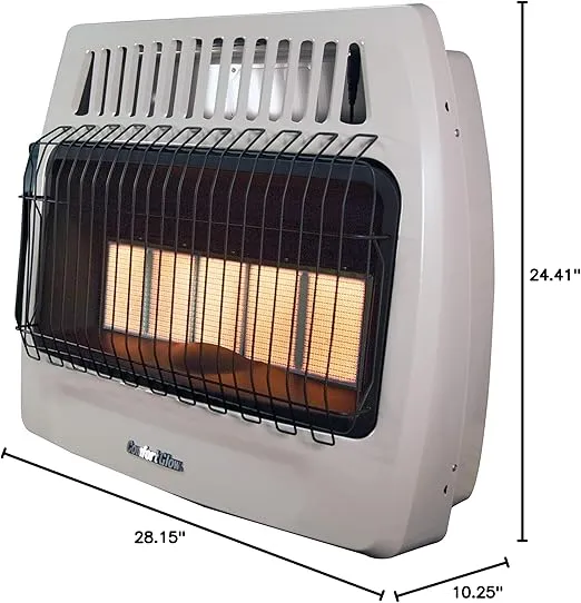 WORLD MKTG OF AMERICA/IMPORT KWN521 5 Plaque 30000 BTU Gas Wall Heater,gray, 24.41x28.15x10.25