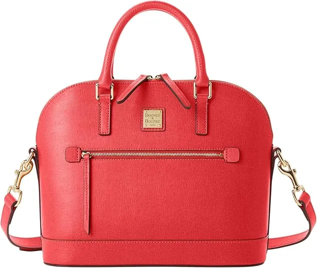 Dooney & Bourke Crossbody Bags for Women, Saffiano Domed Zip Satchel Purses with Removable Shoulder Strap