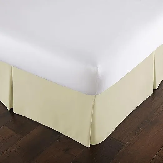 Southshore Fine Living, Inc. Hotel Quality Full Bed Skirt - 15" Drop, Elegant Pleated Design, Premium Dust Ruffle/Full Size Bed Skirt, Easy Care, Luxury Bed Skirt Full Size, Cream