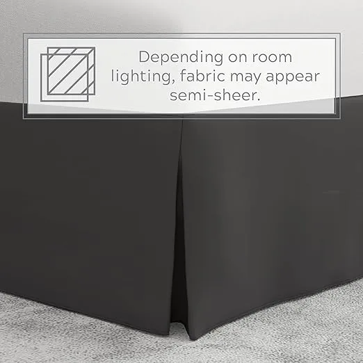 Bed Maker’s Never Lift Your Mattress Microfiber Wrap-Around Bed Skirt, Tailored Style, Classic 14 Inch Drop Length, Full, Grey