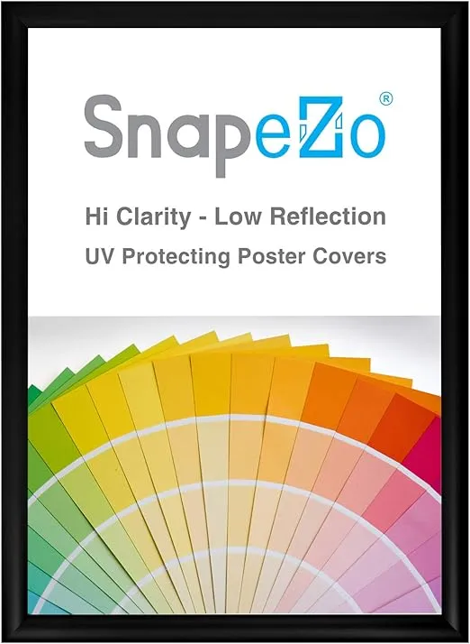 SnapeZo Poster Frame 16x22 Inches, Black 1.2 Inch Aluminum Profile, Front-Loading Snap Frame, Wall Mounting, Premium Series
