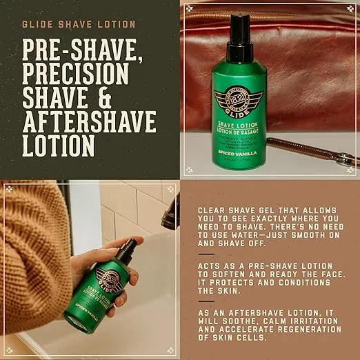 18.21 Man Made Clear Shaving Gel Cream for Men, Spiced Vanilla, 6 fl. oz., Non-Lathering Facial Shaving Glide for A Precise, Smooth Shave - Moisturizing, Soothing Gels for Any Skin Type or Razor, 6 Fl Oz (Pack of 1)