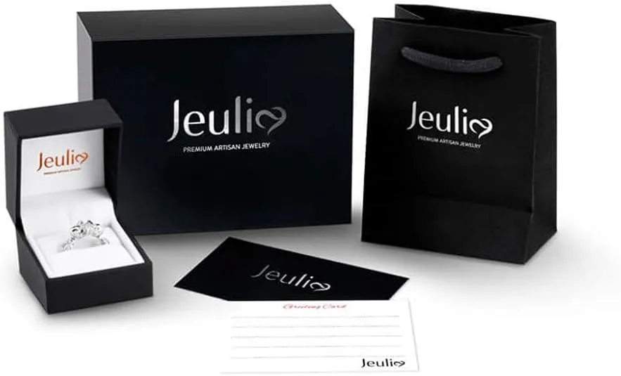 Jeulia 4.3 Carat Personalized Sterling Silver Butterfly Rings for Women Purple Amethyst Bridal Round Cut Wedding Engagement Eternity Valentine's Promise Ring Set
